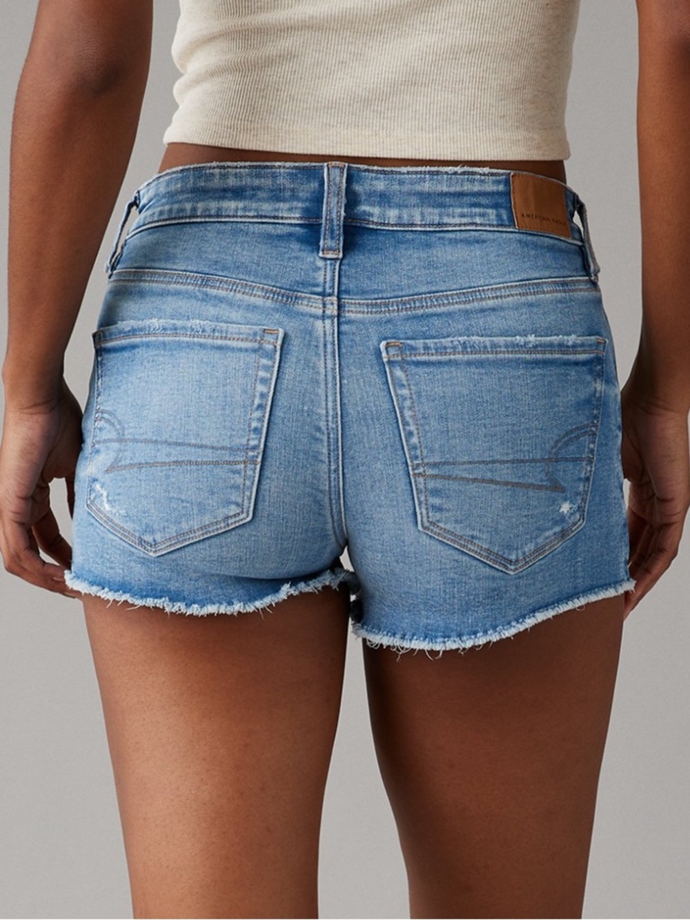 AE Next level high waisted ripped denim short short - Picture 2 of 6